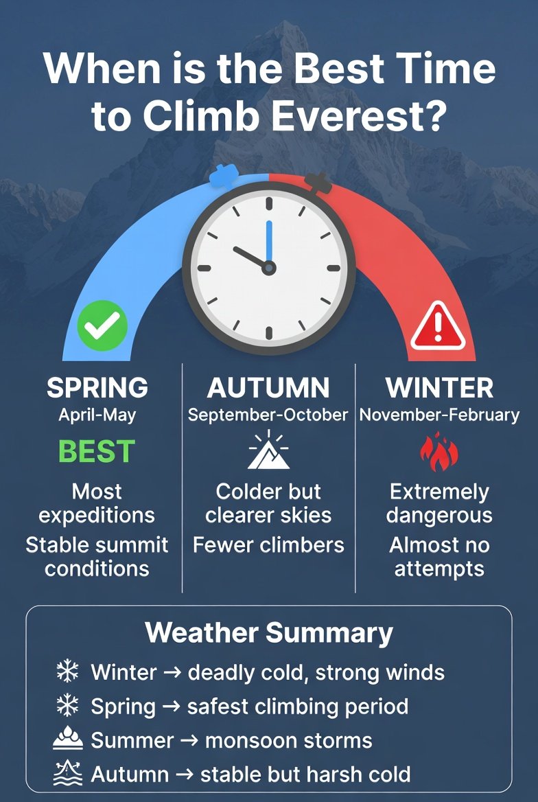 🕒 When is the best time to climb Everest scheme
